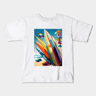 French Atlantic Surfer Beach with cars riding on it Kids T-Shirt